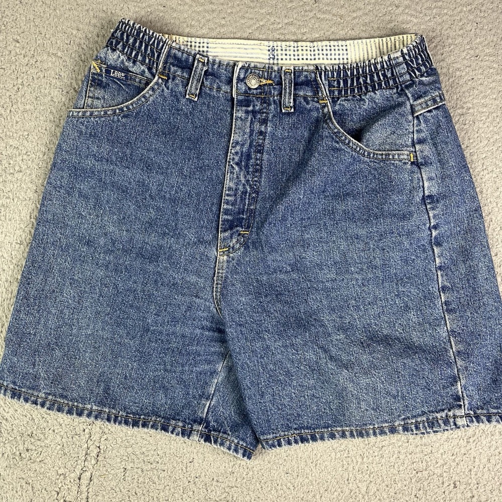 Vintage Lee Shorts Womens 10 Pet Denim High Rise Mom Jorts Comfort Waist USA